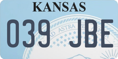 KS license plate 039JBE