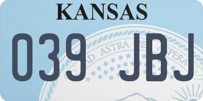 KS license plate 039JBJ