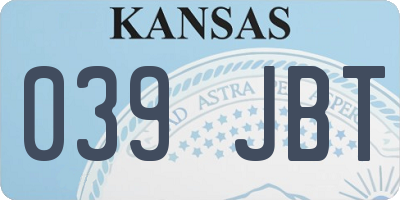 KS license plate 039JBT