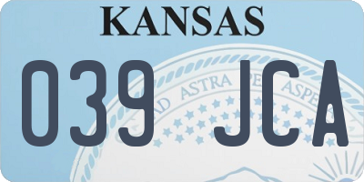 KS license plate 039JCA