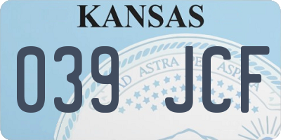 KS license plate 039JCF