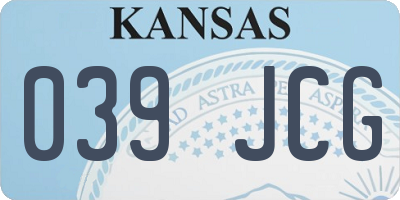 KS license plate 039JCG