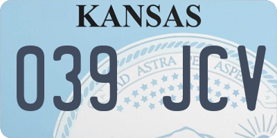 KS license plate 039JCV