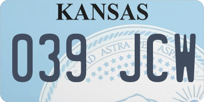 KS license plate 039JCW