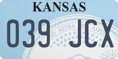 KS license plate 039JCX
