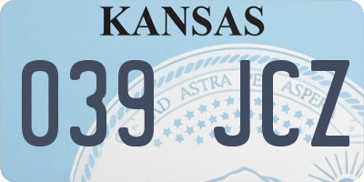 KS license plate 039JCZ