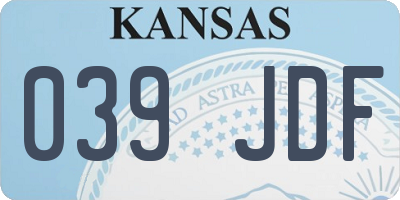 KS license plate 039JDF