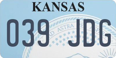 KS license plate 039JDG
