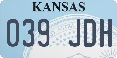 KS license plate 039JDH