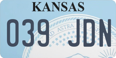 KS license plate 039JDN