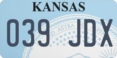 KS license plate 039JDX