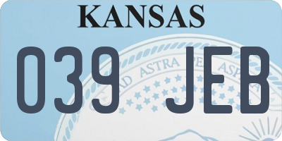 KS license plate 039JEB