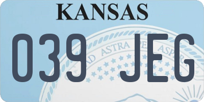 KS license plate 039JEG