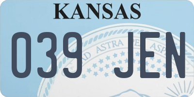 KS license plate 039JEN