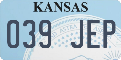 KS license plate 039JEP