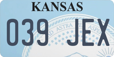 KS license plate 039JEX