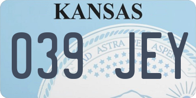 KS license plate 039JEY