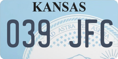 KS license plate 039JFC