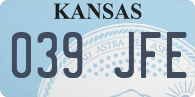 KS license plate 039JFE