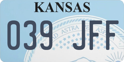 KS license plate 039JFF