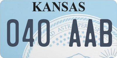 KS license plate 040AAB