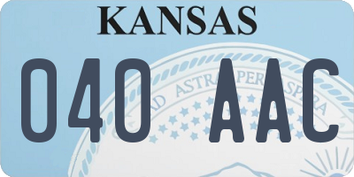 KS license plate 040AAC