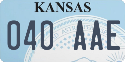 KS license plate 040AAE