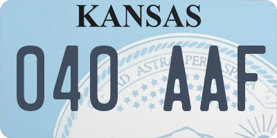 KS license plate 040AAF