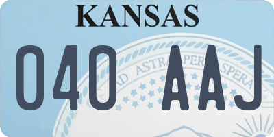 KS license plate 040AAJ