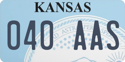 KS license plate 040AAS