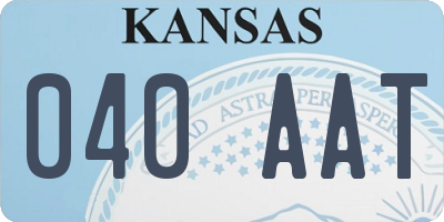 KS license plate 040AAT