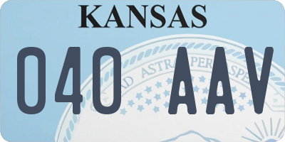 KS license plate 040AAV