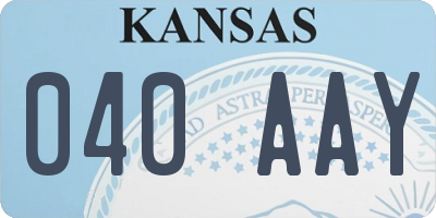 KS license plate 040AAY