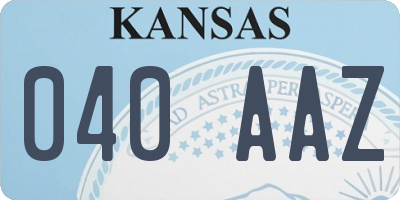 KS license plate 040AAZ