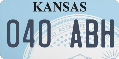 KS license plate 040ABH