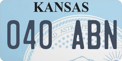 KS license plate 040ABN