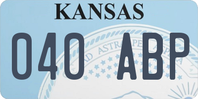 KS license plate 040ABP