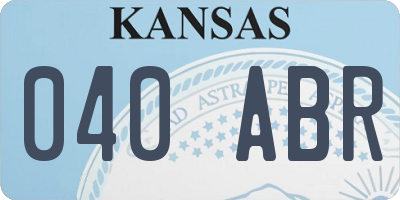 KS license plate 040ABR