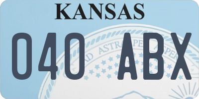 KS license plate 040ABX