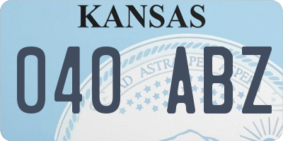 KS license plate 040ABZ