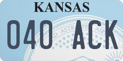 KS license plate 040ACK