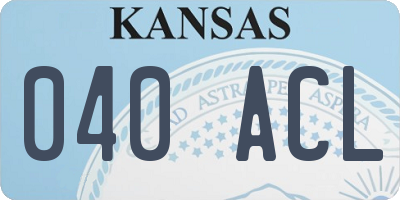 KS license plate 040ACL