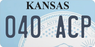 KS license plate 040ACP