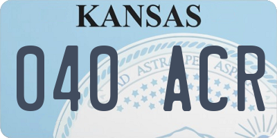 KS license plate 040ACR