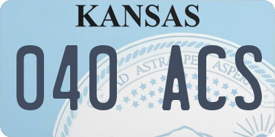 KS license plate 040ACS