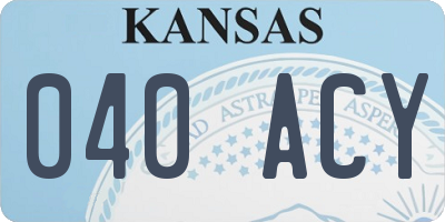 KS license plate 040ACY