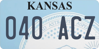 KS license plate 040ACZ