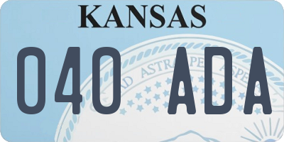 KS license plate 040ADA