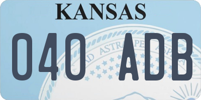 KS license plate 040ADB