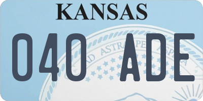 KS license plate 040ADE